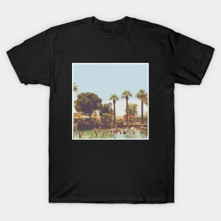 Beautiful Palm Trees Photography design with blue sky and swimming pool holiday vibes T-Shirt